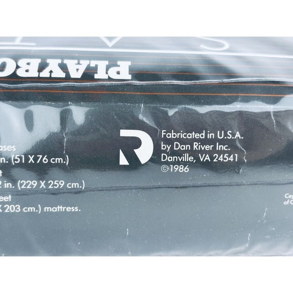 Playboy Bunny Logo Satin Sheets Queen Bed Set - 4 Piece Vintage 1986 Purple Plum - Picture 8 of 14